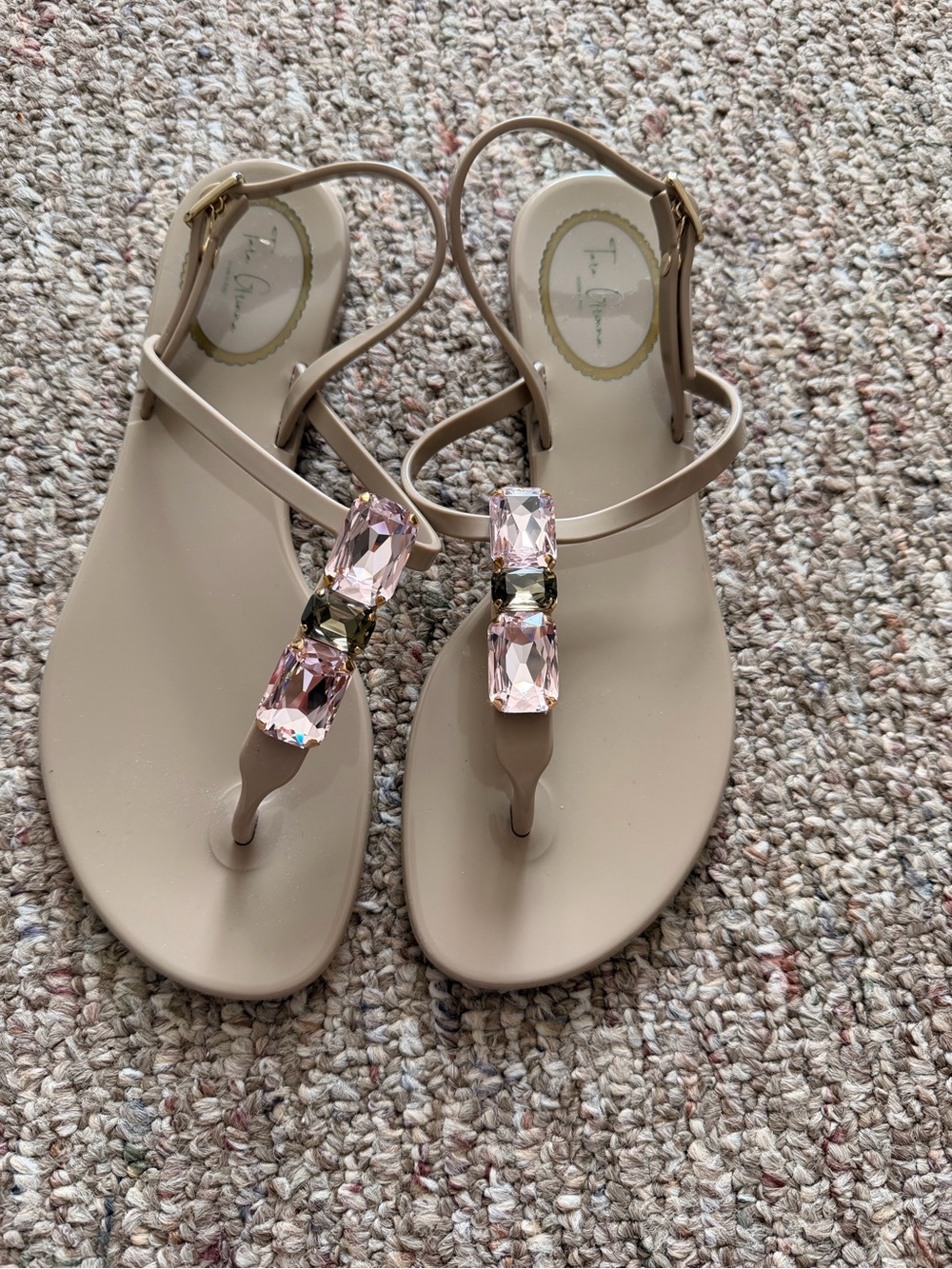 Original NWOT Tara Grinna Italian Nude Gem Sandals EU 39 (US 8.5)